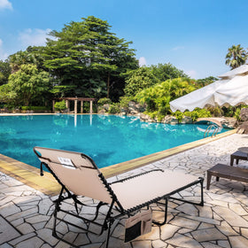 VILLEY Oversized Chaise Lounge with shoulder strap enables portable travel.