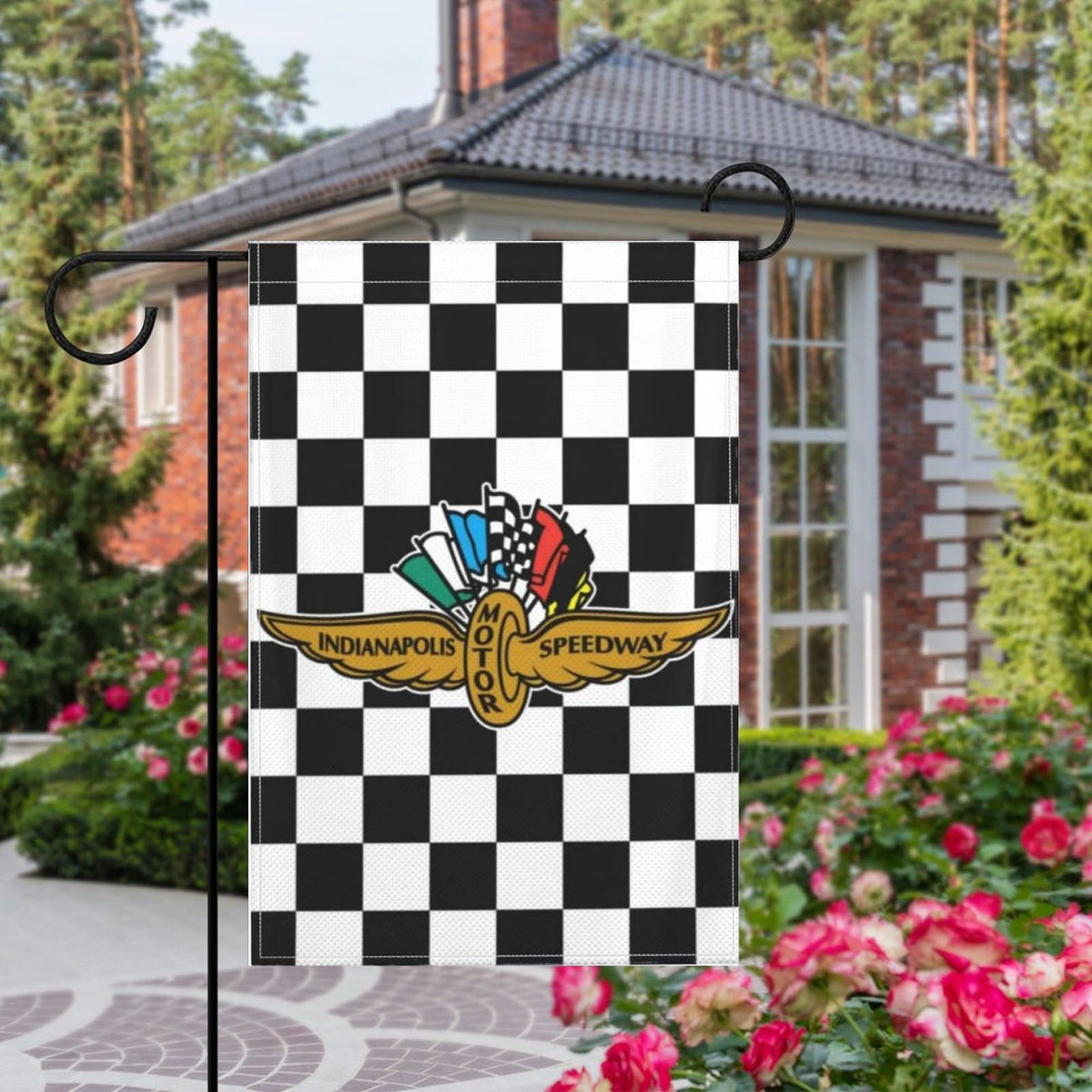 VIMITEAMER 12x18 garden flag highlights racing passion with durable polyester.