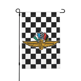 VIMITEAMER Indiana Indy 500 flag banner in garden for outdoor display.