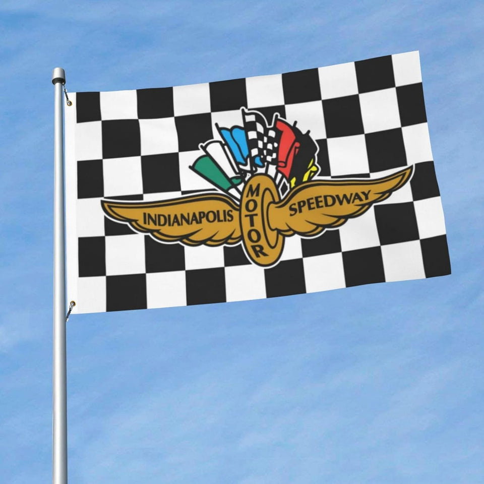 VIMITEAMER Indy 500 flag 3x5 for dorm walls and outdoor spaces, durable polyester.