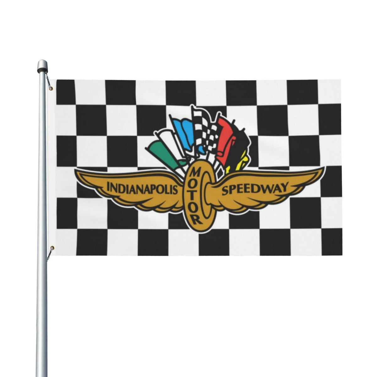 VIMITEAMER Indy 500 flag brings racing vibe to garages.