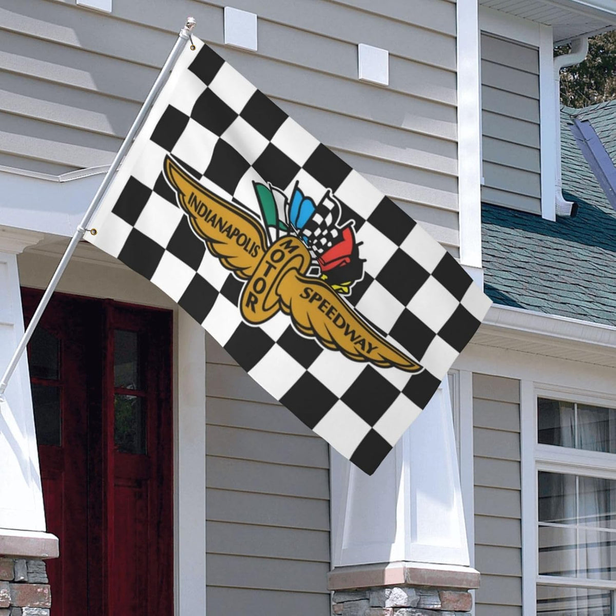 VIMITEAMER Indy 500 logo closeup highlighting bold colors for eye-catching display.
