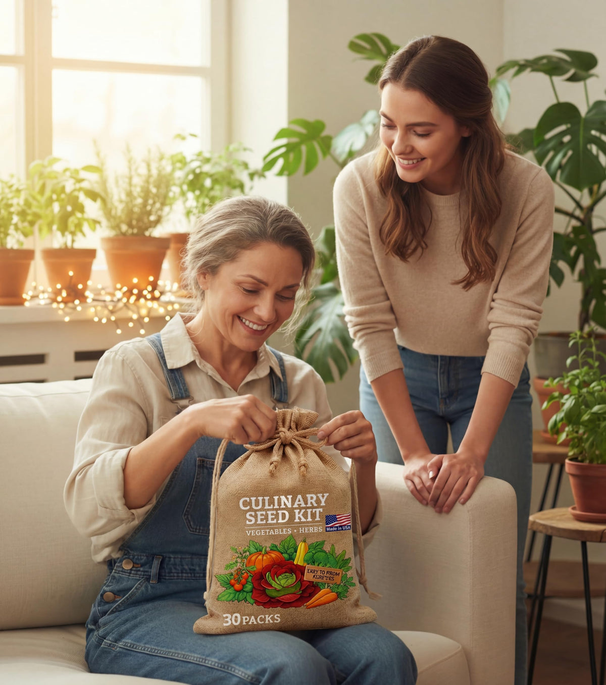 Vimtoba burlap drawstring packaging for eco-friendly gifting.