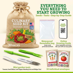 Vimtoba waterproof seed storage bag keeps packets organized.