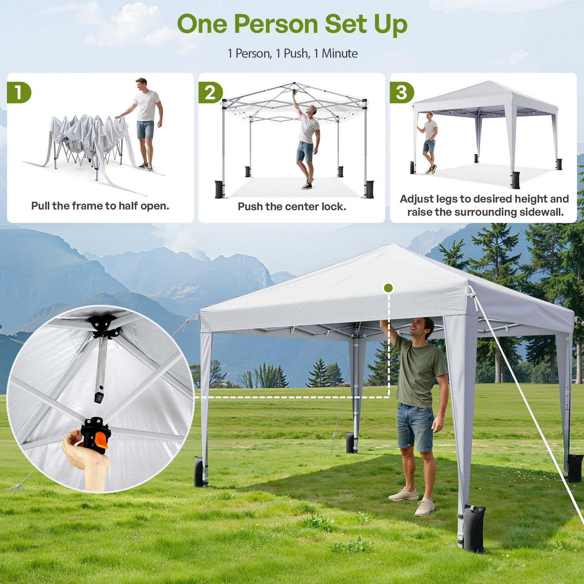 Vinabilia canopy with sidewalls attached for privacy and weather protection