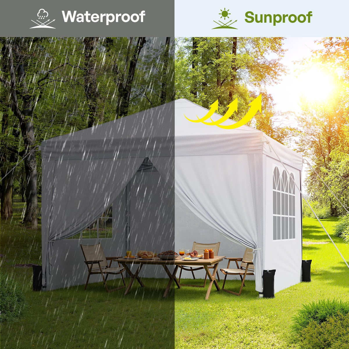 Vinabilia removable sidewalls offering privacy and airflow options