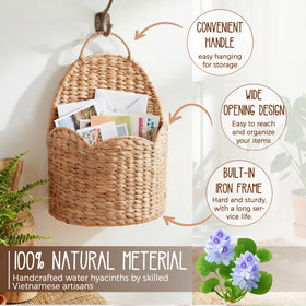 VINAHAND boho farmhouse wicker wall decor blends with entryways and living spaces