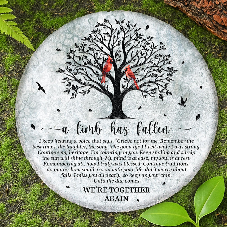 VINARTSVN 8inch memorial stone with cardinal on branch for lasting outdoor remembrance display