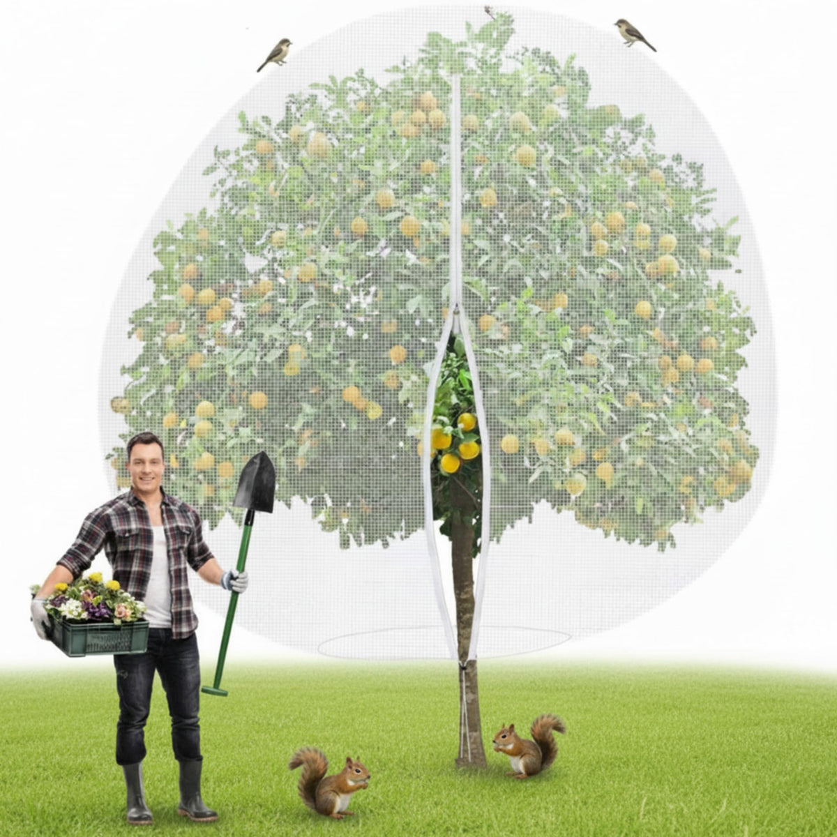 Vincreem full-garden protection net covering a larger garden area efficiently.