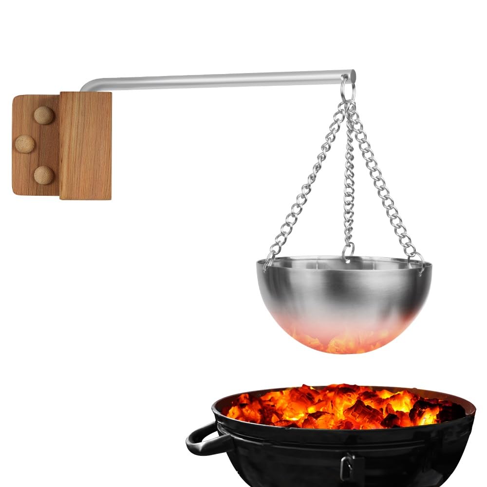 Vindar aroma diffuser positioned over sauna rock to release scent.