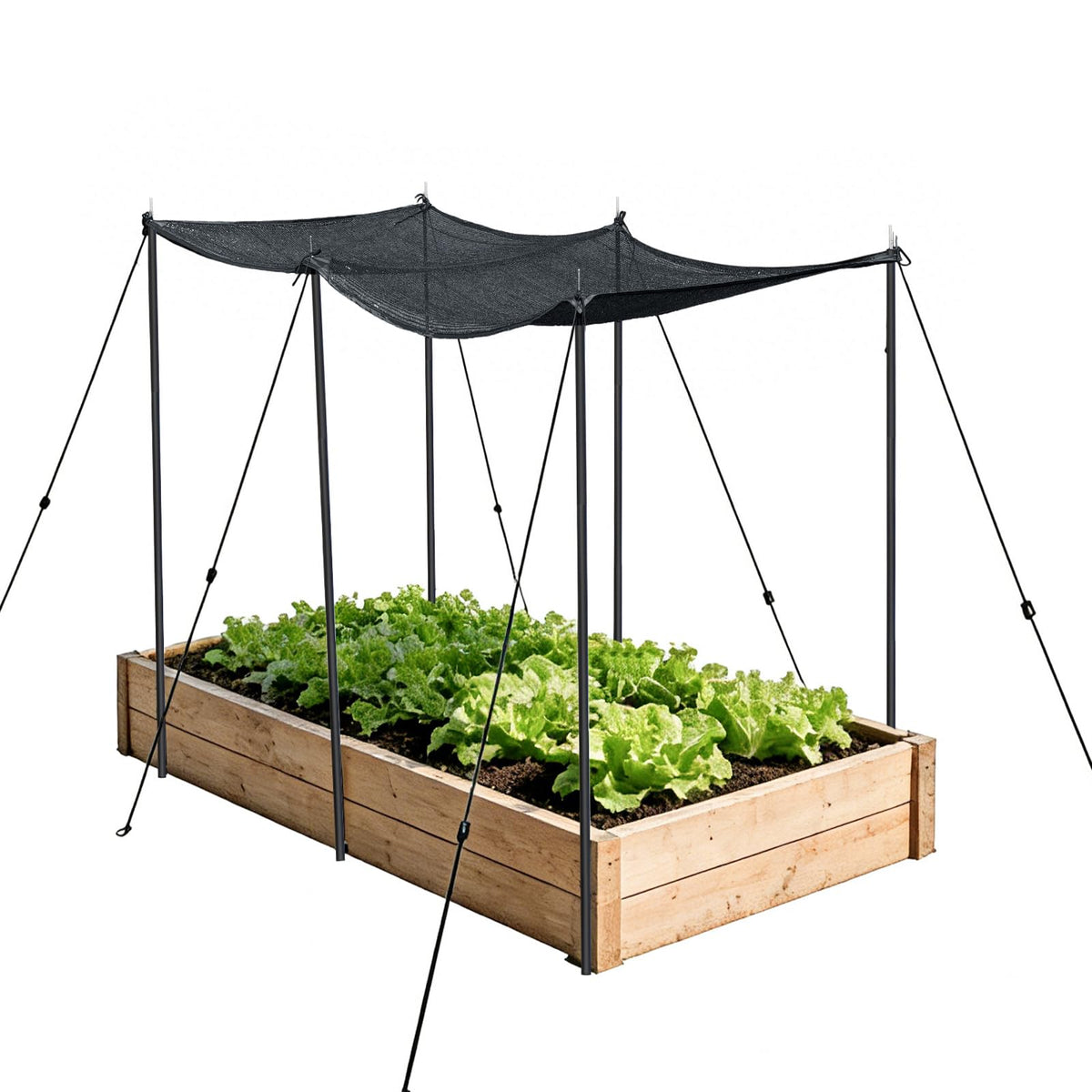 VINEGROW garden shade canopy kit setup for raised beds blocks harsh sun.
