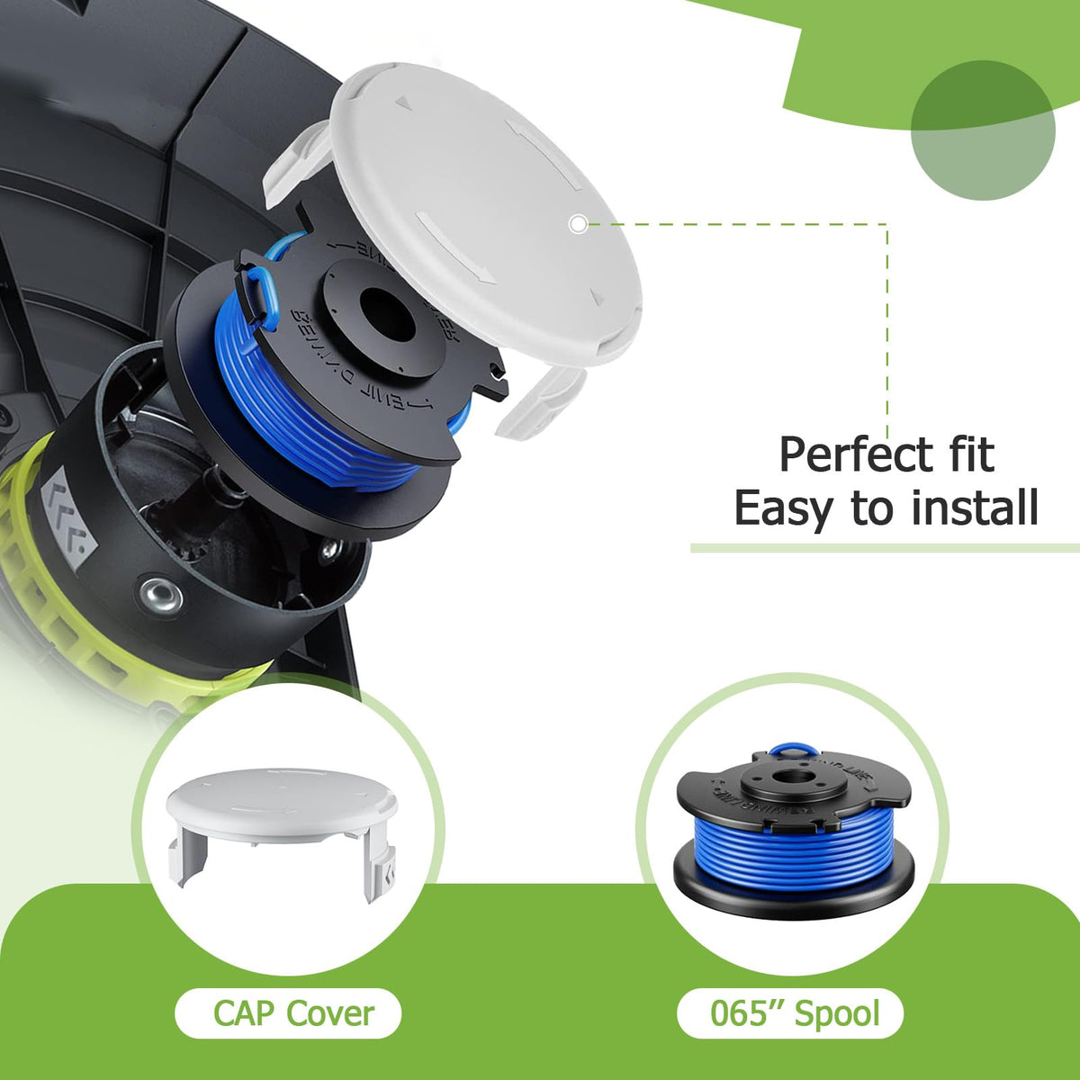 VineHii ABS auto-feed spool with durable polyamide line