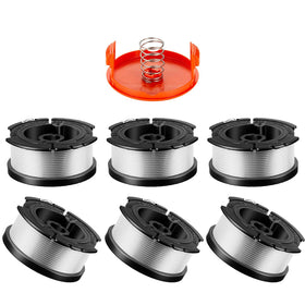 VineHii AF-100 spool six-pack shown for easy replacement on Black and Decker trimmers.