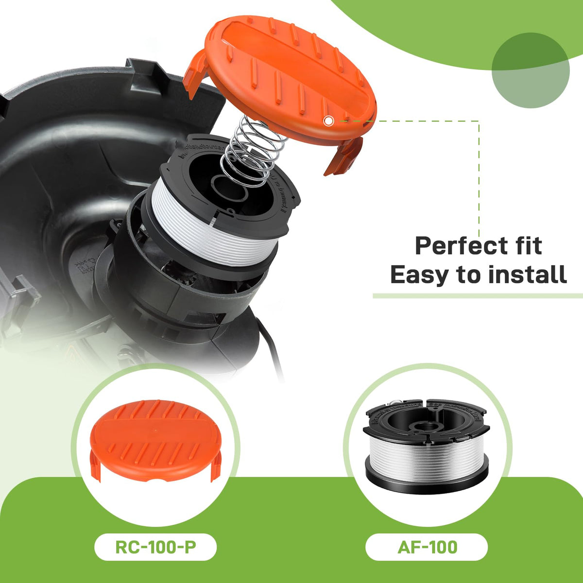 Replacement line spool ready: 30 feet of 0.065 inch nylon for consistent cuts.