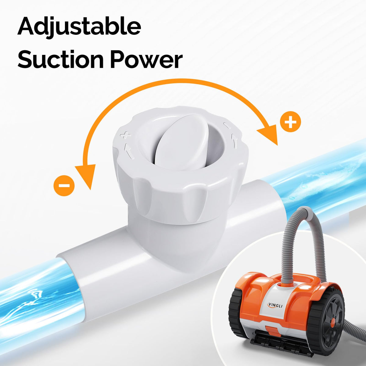 Includes 39.6-foot hose for extended reach in larger pools.