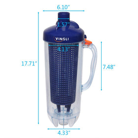 VINGLI easy-access lid design simplifies emptying the debris basket after each use.