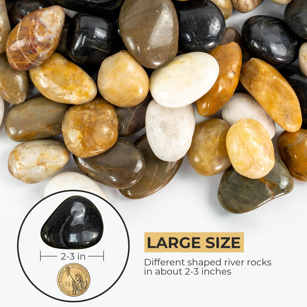 VINICS natural river rocks for aquarium decor and safe substrate