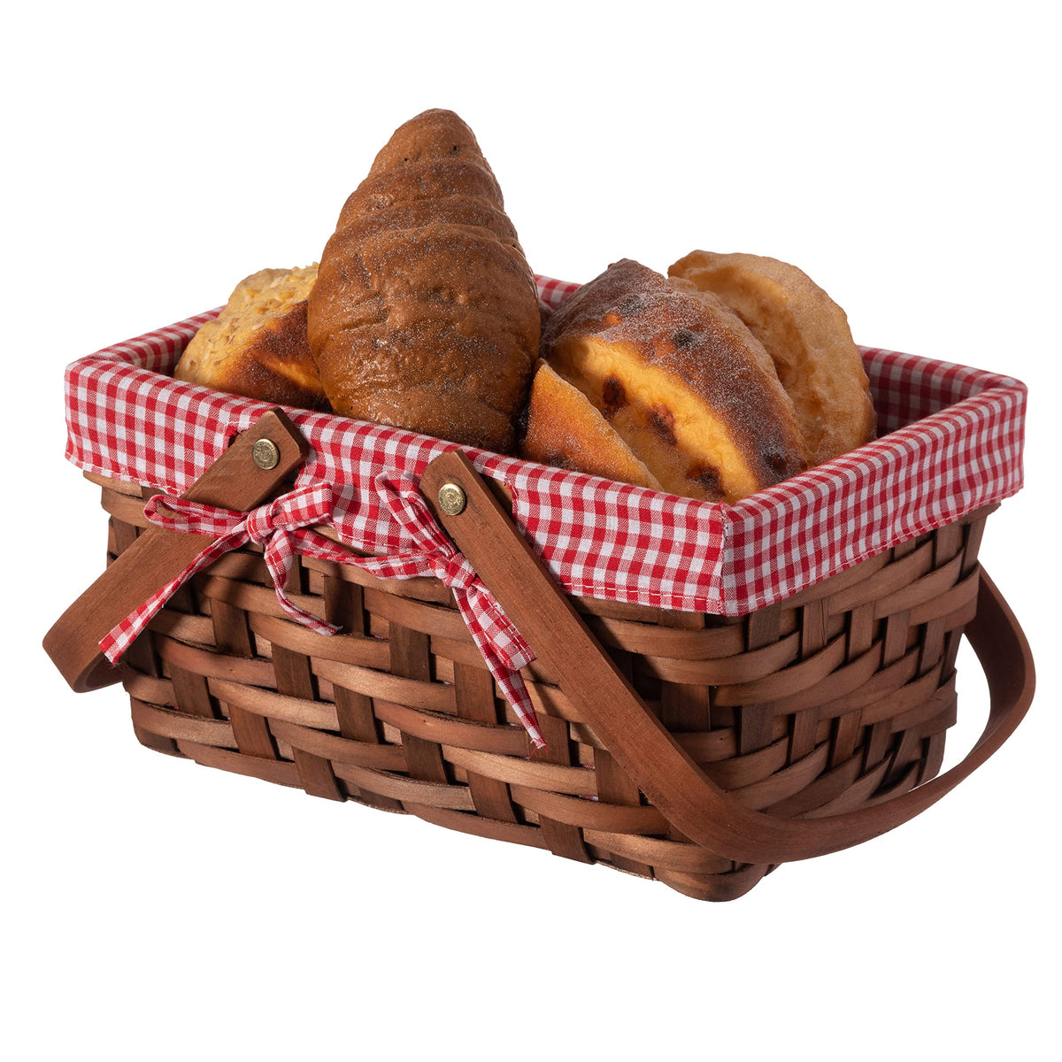 Vintiquewise gingham lining basket, removable and washable for simple cleaning.