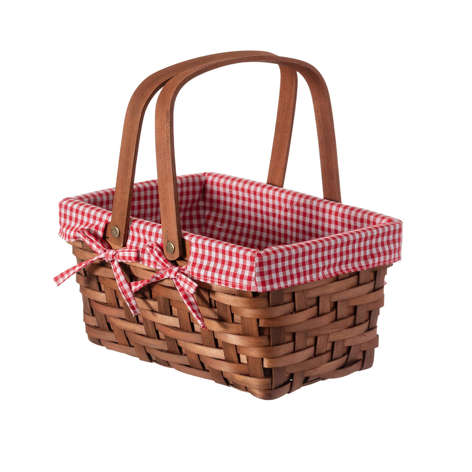 Vintiquewise Wickerwise small rectangular picnic basket, compact and portable for outdoor meals.