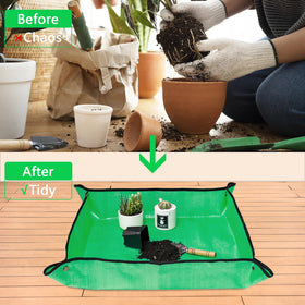 VinYankee mat showing easy setup with corner snaps for tidy potting