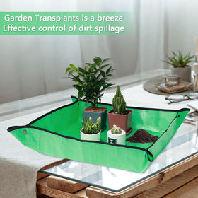 VinYankee 30x30 mat contains soil spills during potting