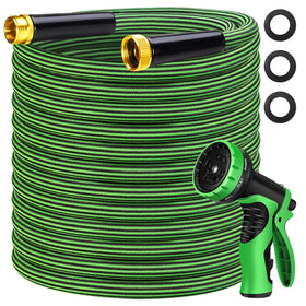 VIONMI garden hose 100 ft coiled for easy watering