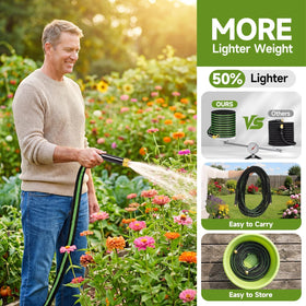 VIONMI garden hose 100ft lightweight hose easy to carry and coil for all users.