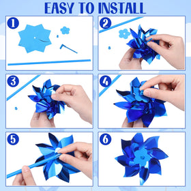 VioraWhite pinwheels with 11-inch sticks for sturdy outdoor setup