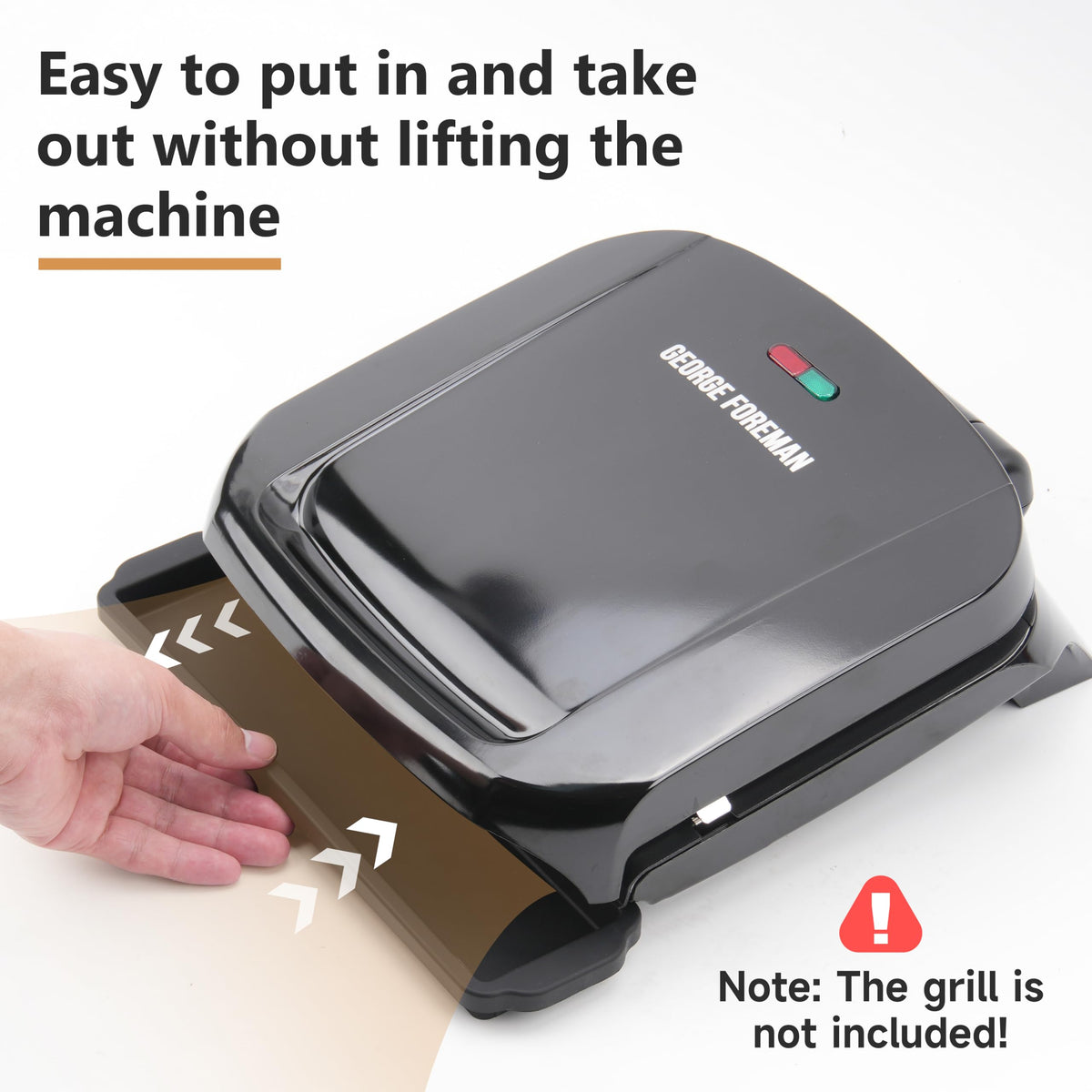Viotiin large-capacity grease tray reduces need for frequent emptying during cooks.
