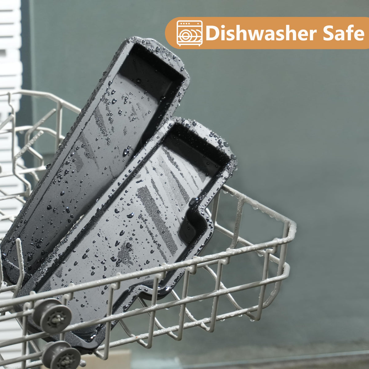Viotiin silicone-oil-residue-tray protects surfaces during cooking cleanup.