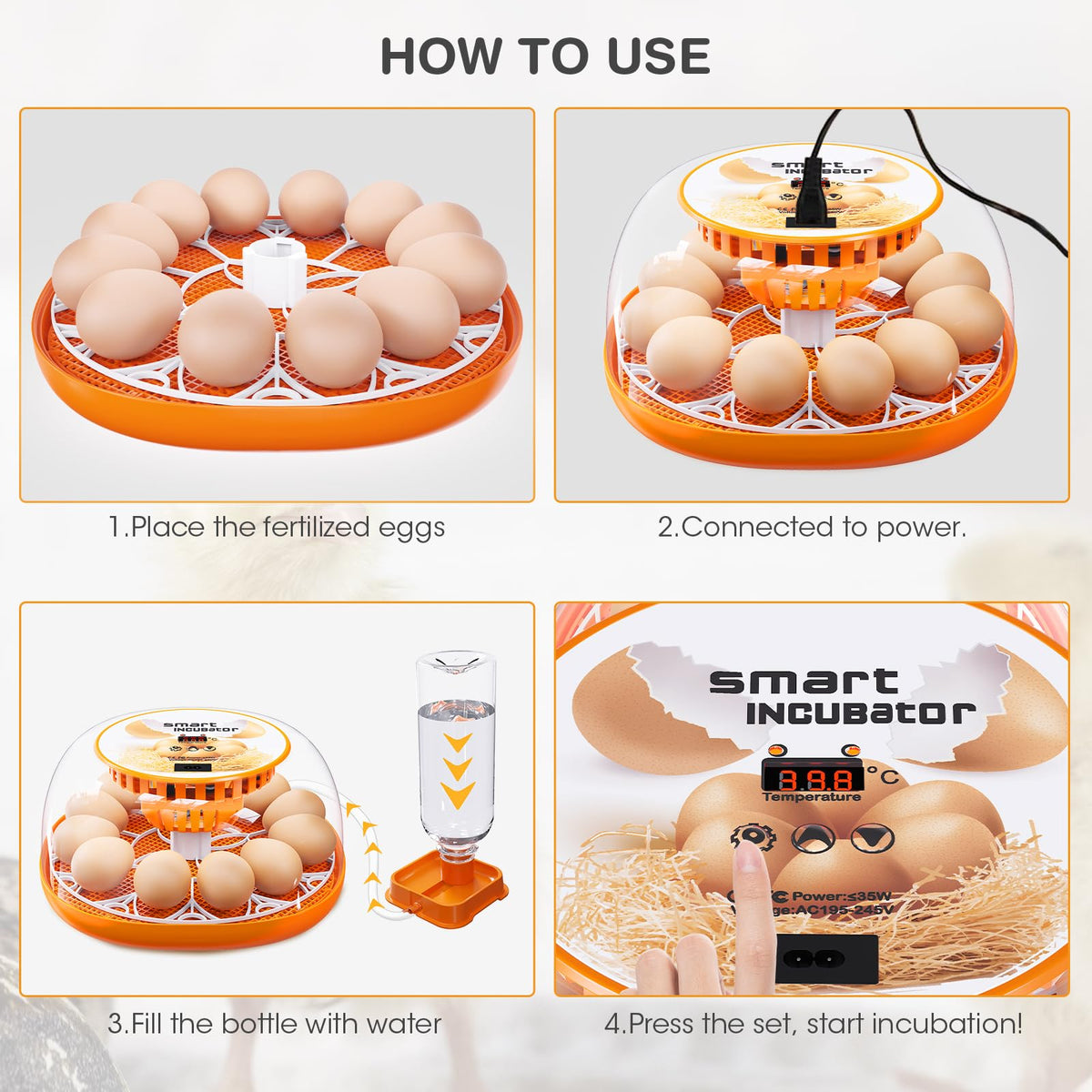 Viowey silicone heating wire provides stable, even temperature inside the incubator.