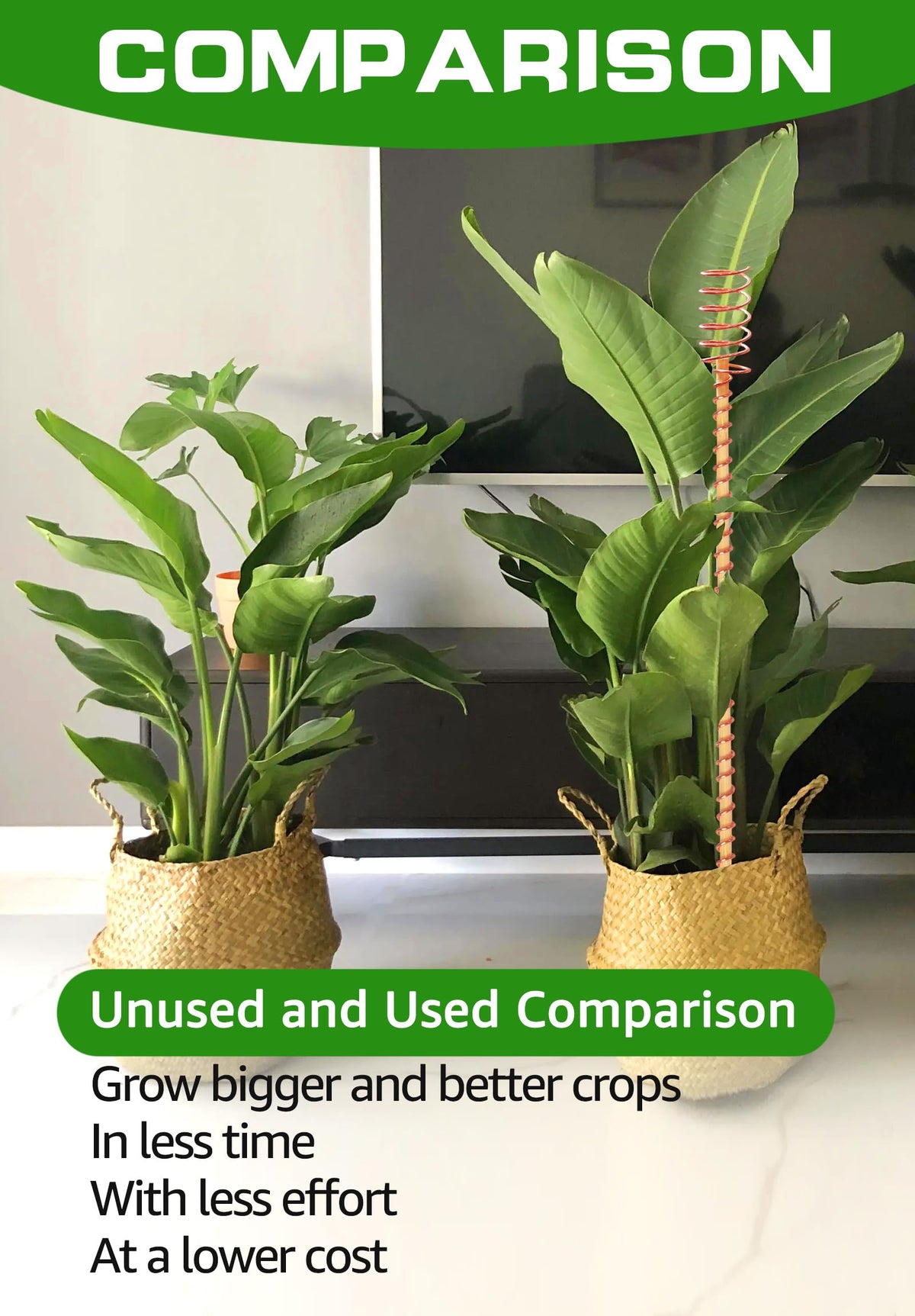 VIPMORE 13-inch stakes arranged in a raised bed illustrate easy setup and plant stability.