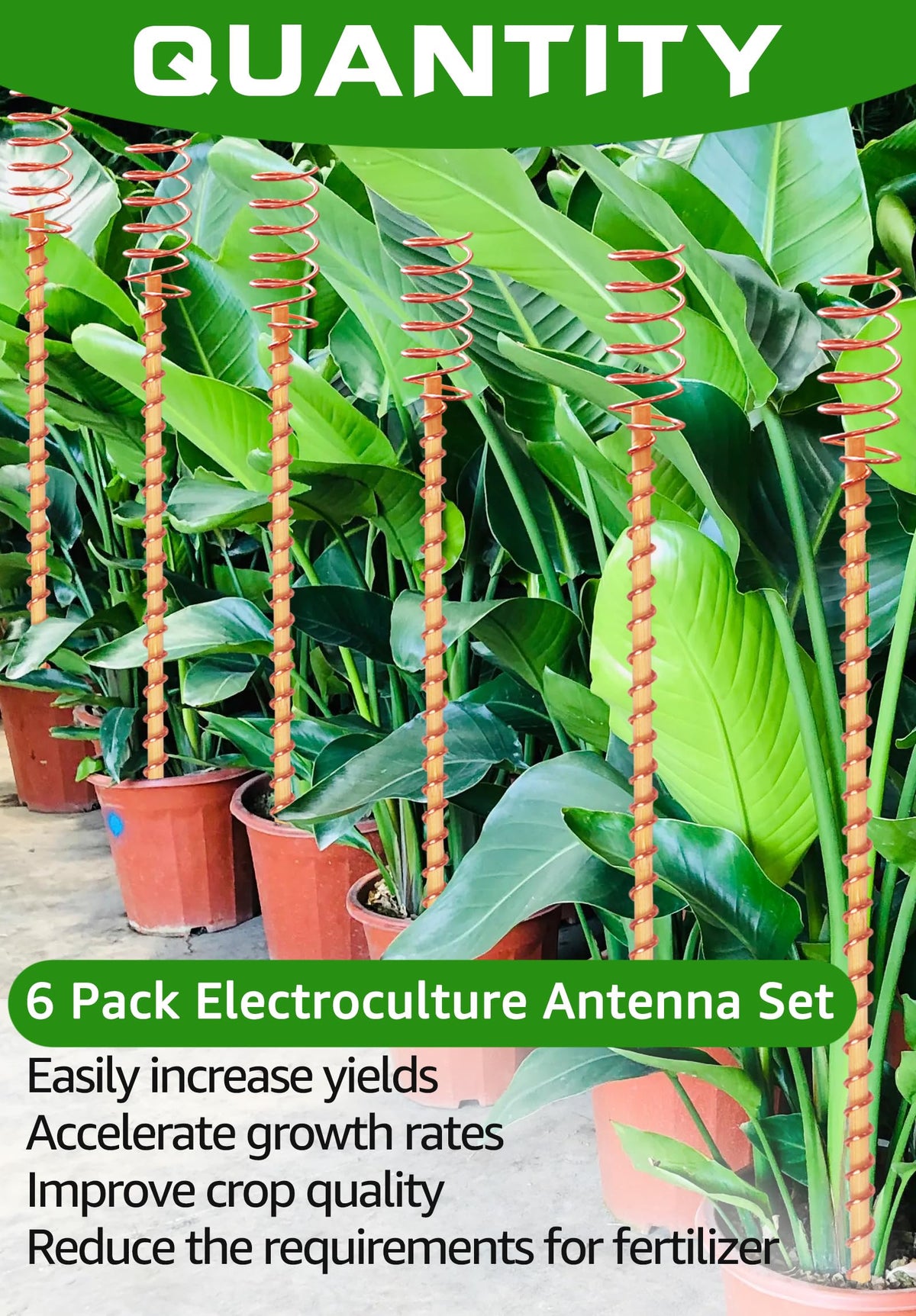 VIPMORE electroculture copper antenna close-up highlights durable bamboo and copper build for long-lasting use.