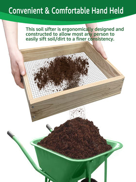 VIPMORE Soil Sifter compact size suitable for small yards and patios.