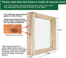 VIPMORE Soil Sifter mesh closeup showing fine 1/4 inch screen for rock free soil.