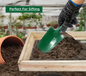 VIPMORE Soil Sifter handling topsoil and peat moss for cleaner results.