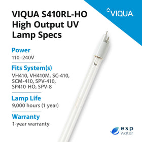 VIQUA S410RL-HO lamp compatibility with VH410 family.