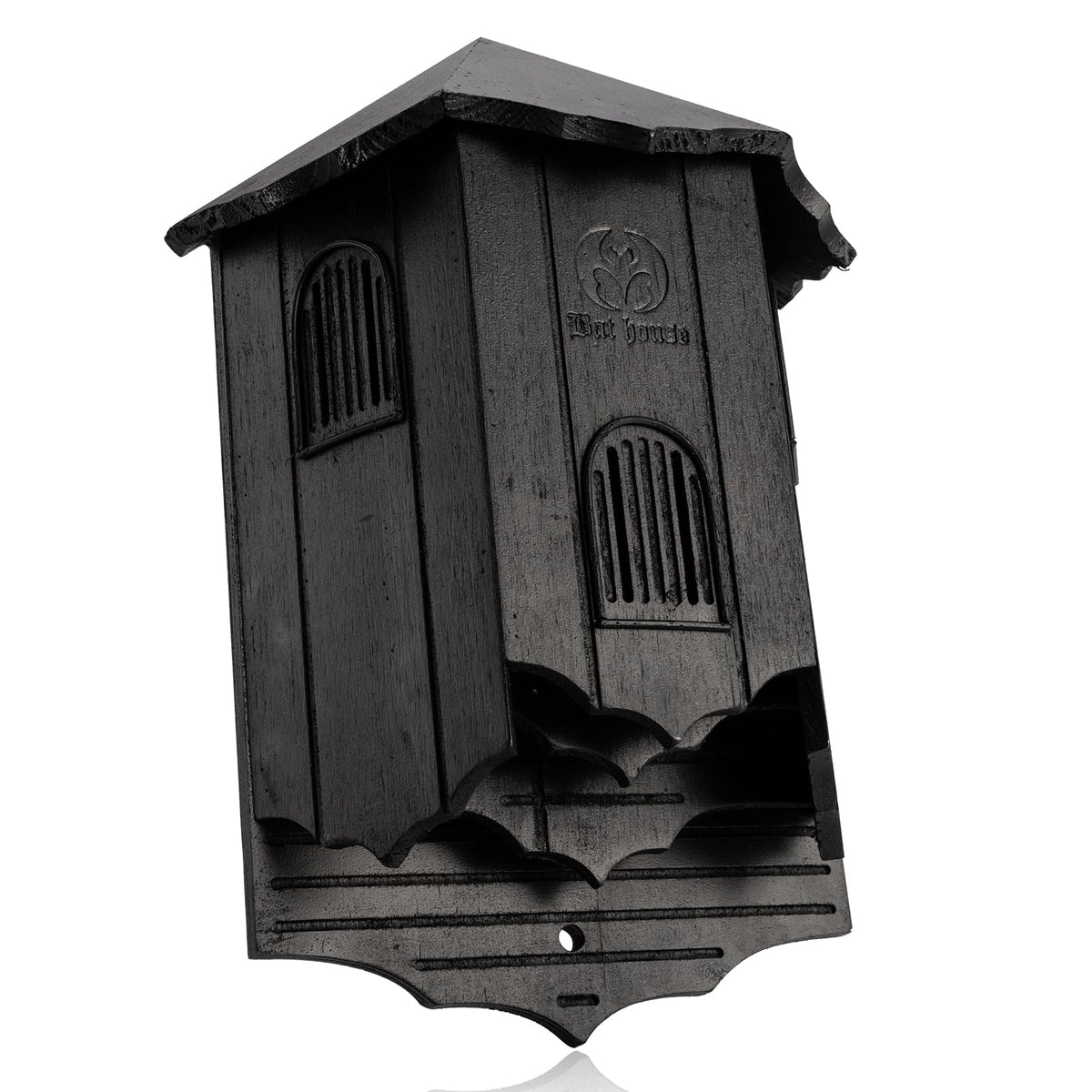 VIREESR bat house exterior in black for outdoor use.