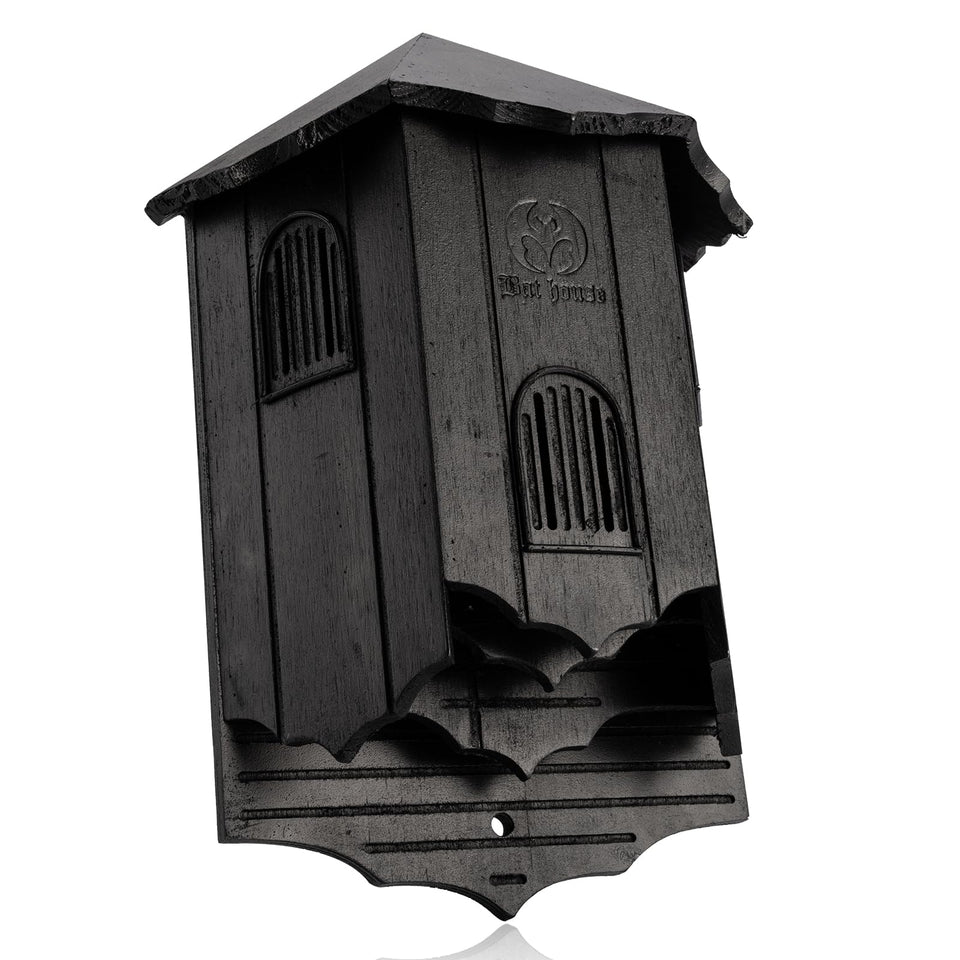 VIREESR bat house exterior in black for outdoor use.