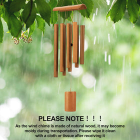 VIREKM bamboo wind chimes eight-tube design adds decorative charm.