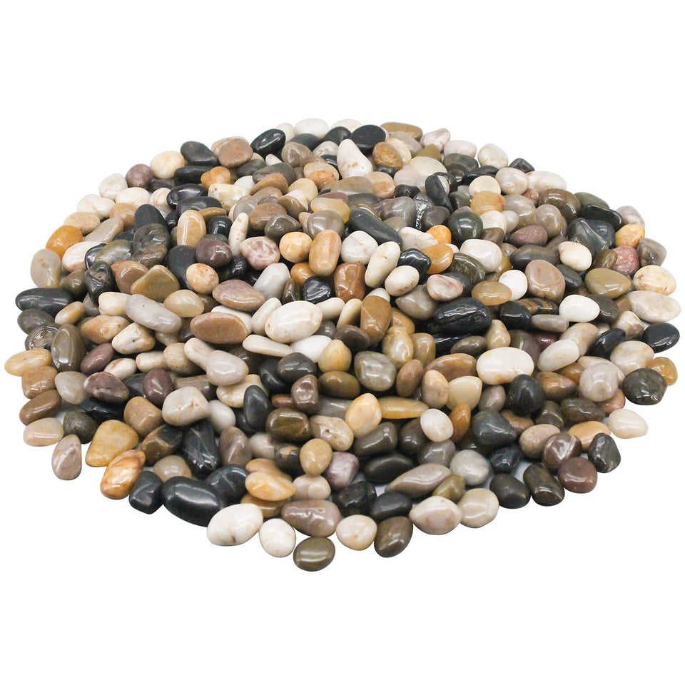 Virekm river rocks pack close-up for decorative use in aquariums and planters