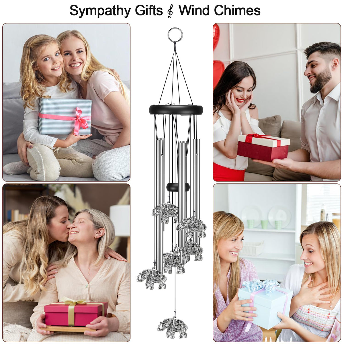 Virekm wooden-hanger windchime combines wood and aluminum for durability.
