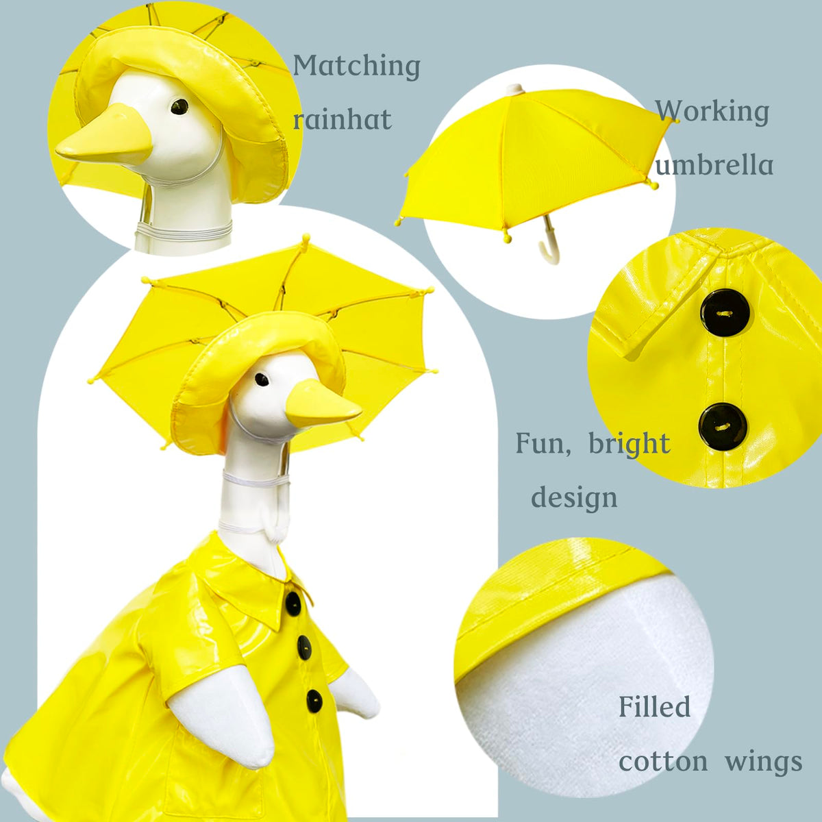 VireoSpire polyurethane raincoat close up shows durable weather protection