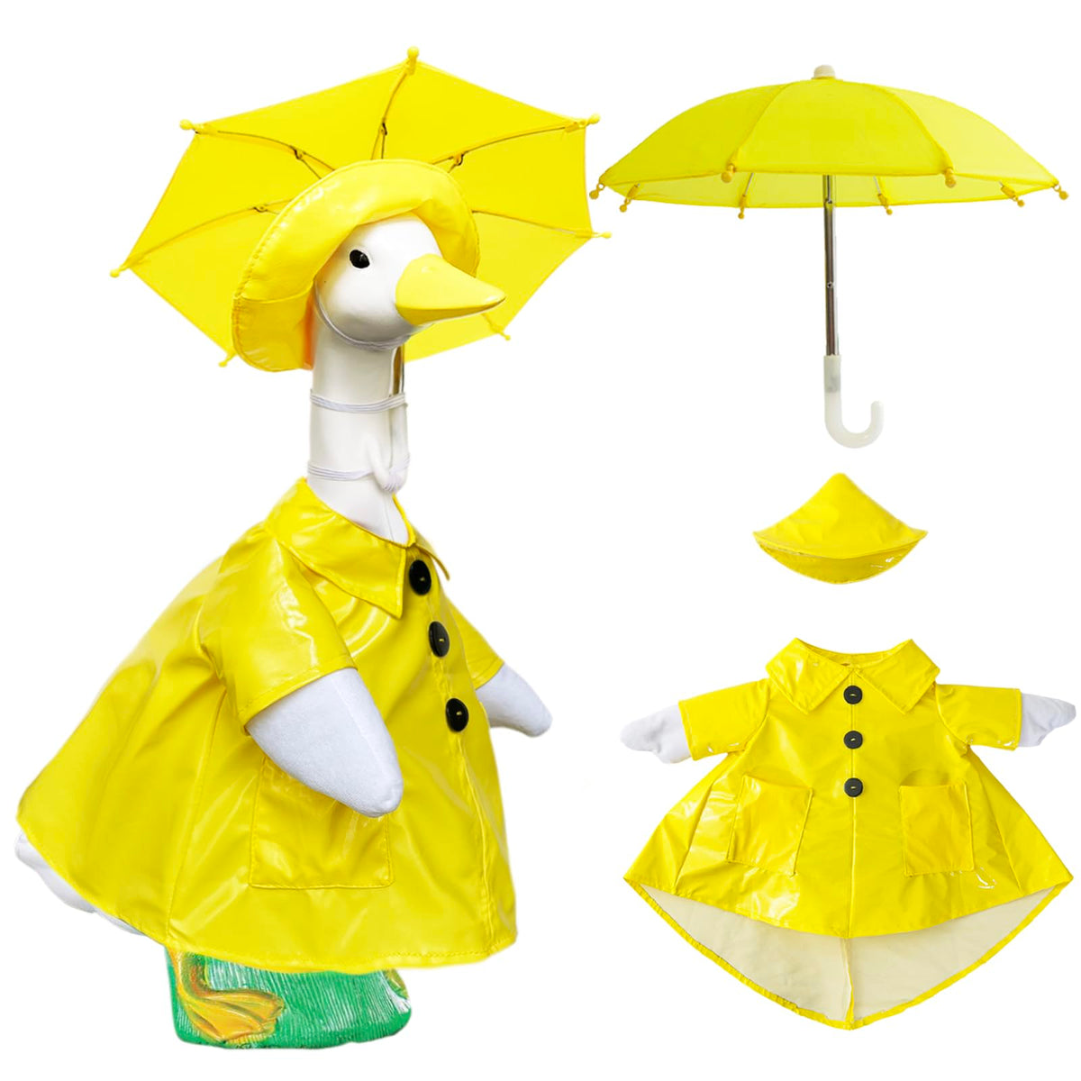 VireoSpire yellow outfit on porch goose brightens any outdoor space