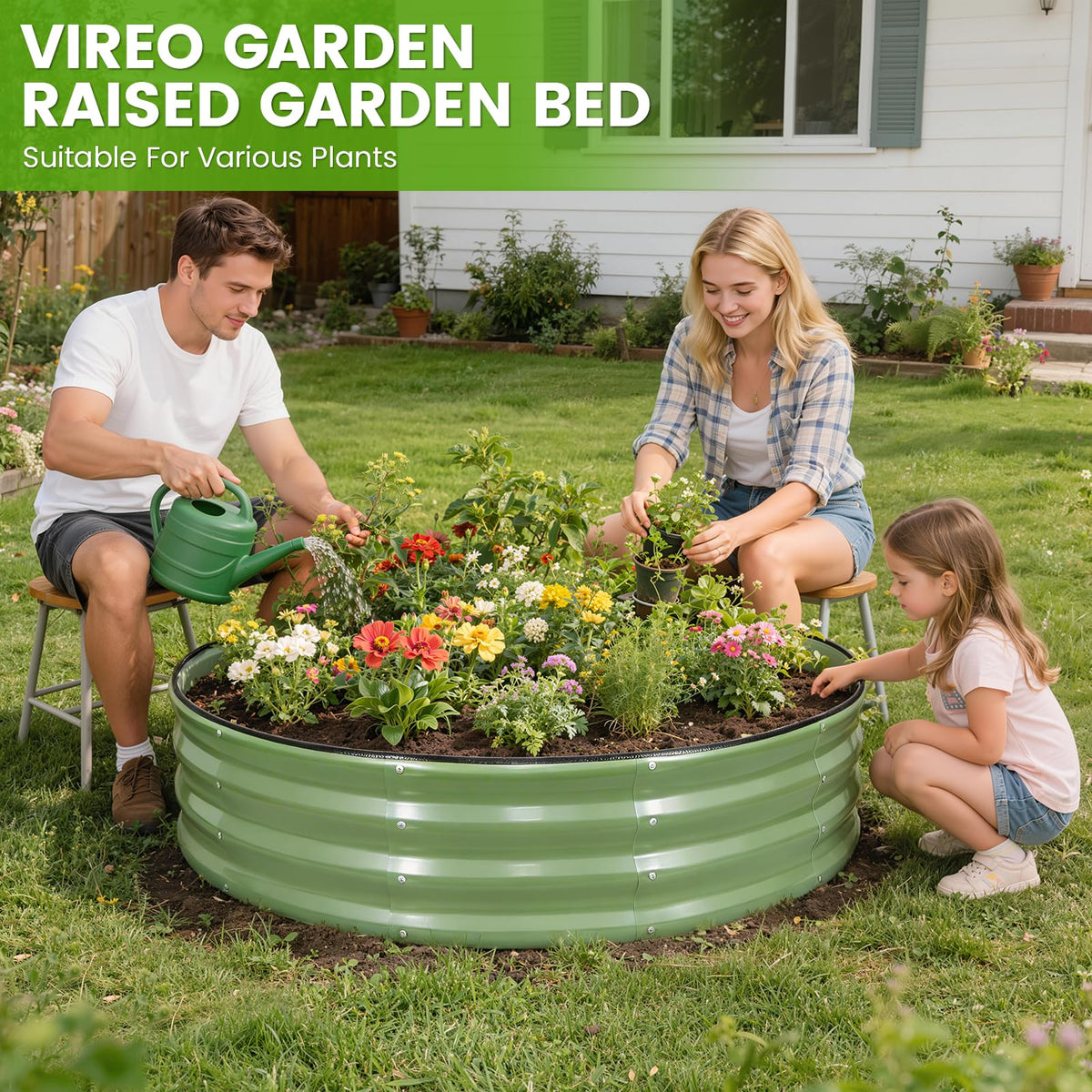 Close-up of the top-edge rubber strip on the VIREO GARDEN bed for safety.