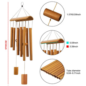 Virekm ten-tube bamboo windchime for deep tones.