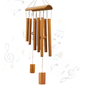 Virekm windchimes outdoors offer natural bamboo tones for patios.
