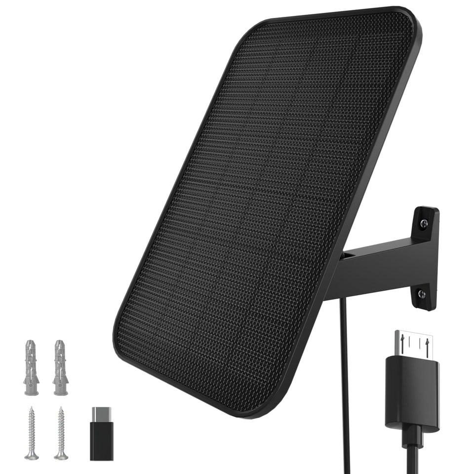 Virtavo 3.2W solar panel front view for daylight charging of compatible cameras.