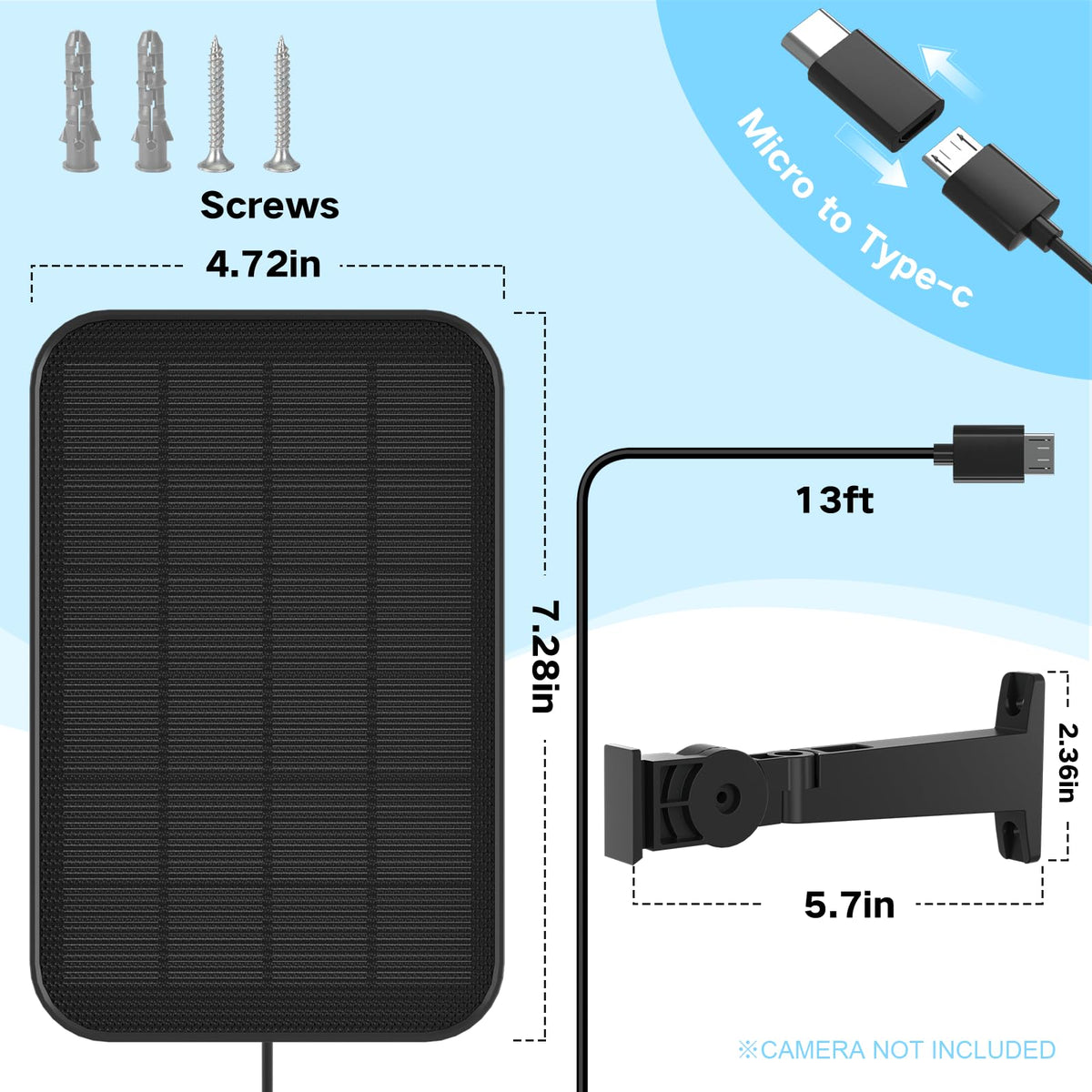 Virtavo 360-degree adjustable mount enables flexible sun positioning.
