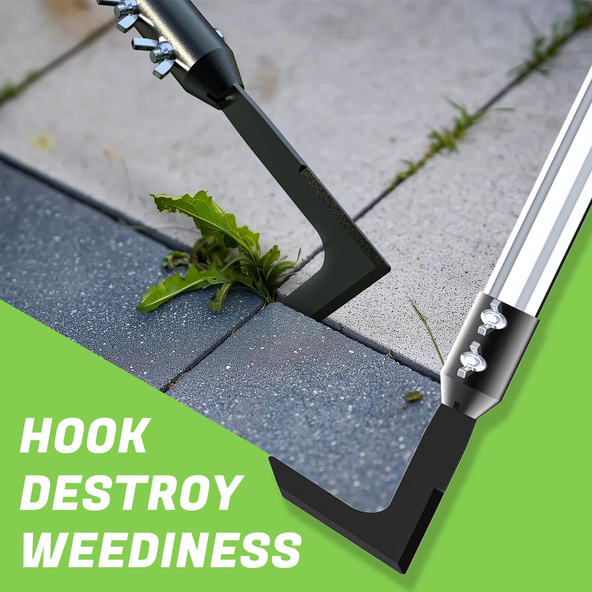 Viscogrip moss and weed removal brush for surface cleaning on driveways and patios